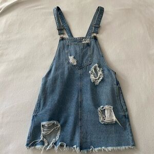 Mini jean Overall Dress